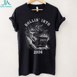 Sarcastic Cowboy Rollin Into 2026 Raccoon Dumpster Fire Snarky New Year shirt