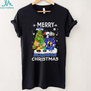Snoopy And Friends Merry Seattle Seahawks Christmas shirt