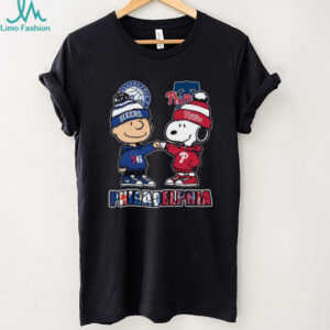 Snoopy & Charlie Brown Philadelphia Phillies & 76ers Fan T Shirt