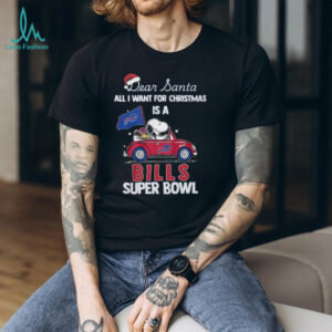 Snoopy and Woodstock Dear Santa All I Want for Christmas is a Bills Super Bowl T Shirt