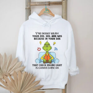Stitch y’all beller enjoy your 20s 3os and 40s because in your 5os that check engine light Christmas shirt