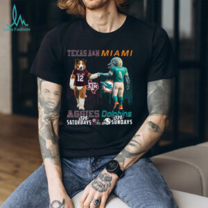 Texas A&M Aggies & Miami Dolphins Game Day T Shirt