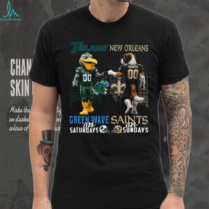 Tulane Green Wave & New Orleans Saints Dual Fandom T Shirt