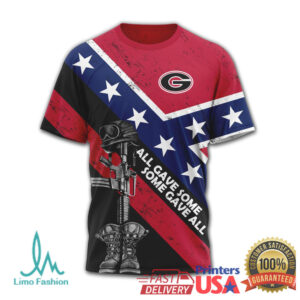UGA Bulldogs Fallen Soldier Confederate Flag T Shirt