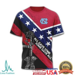 UNC Rameses Confederate Flag Military Tribute T Shirt