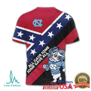 UNC Rameses Confederate Flag Military Tribute T Shirt