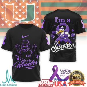 University of Miami Hurricanes Cancer Awareness T Shirts