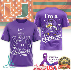 University of Miami Hurricanes Cancer Awareness T Shirts