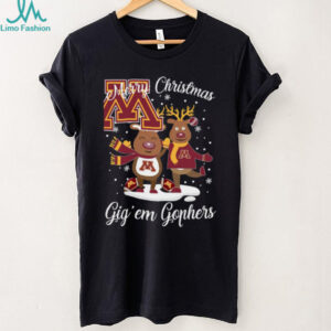 University of Minnesota Gophers Christmas Reindeer T Shirt University of Minnesota Gophers Christmas Reindeer T Shirt