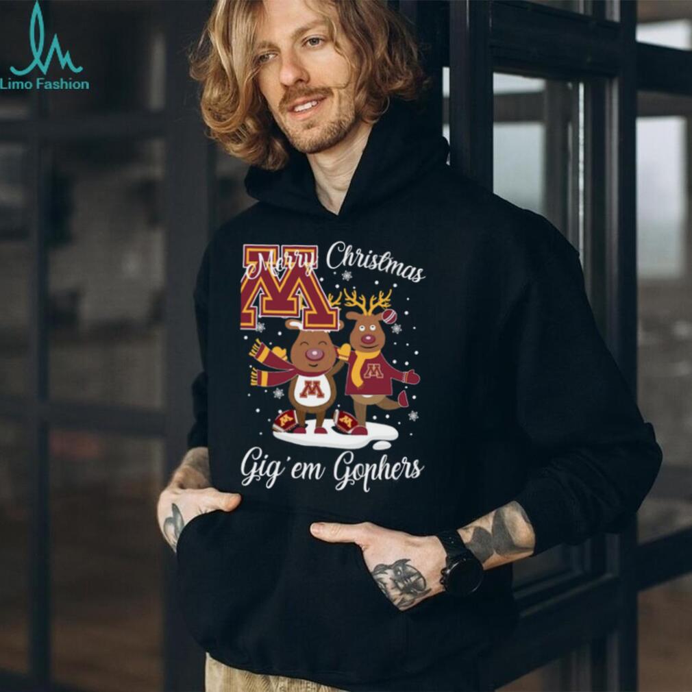 University of Minnesota Gophers Christmas Reindeer T Shirt University of Minnesota Gophers Christmas Reindeer T Shirt