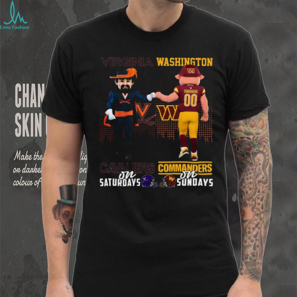 Virginia Cavaliers on Saturdays x Washington Commanders on Sundays Mascot Shirt Virginia Cavaliers on Saturdays x Washington Commanders on Sundays Mascot Shirt