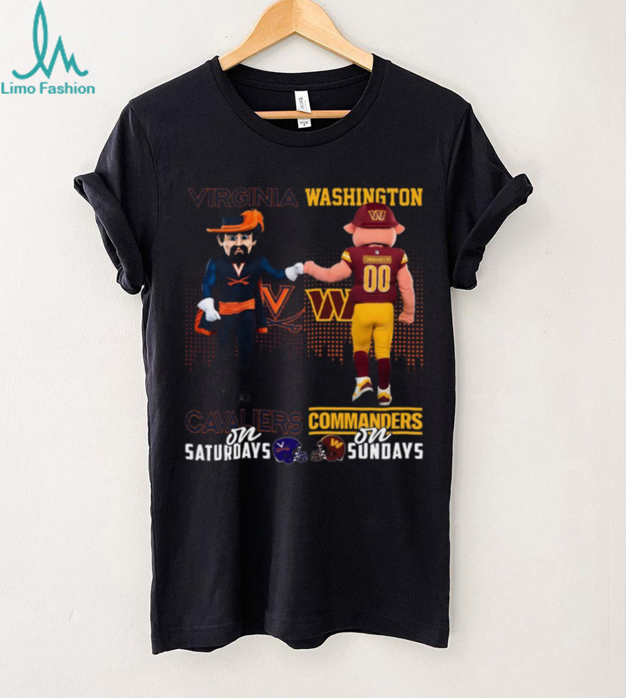 Virginia Cavaliers on Saturdays x Washington Commanders on Sundays Mascot Shirt Virginia Cavaliers on Saturdays x Washington Commanders on Sundays Mascot Shirt