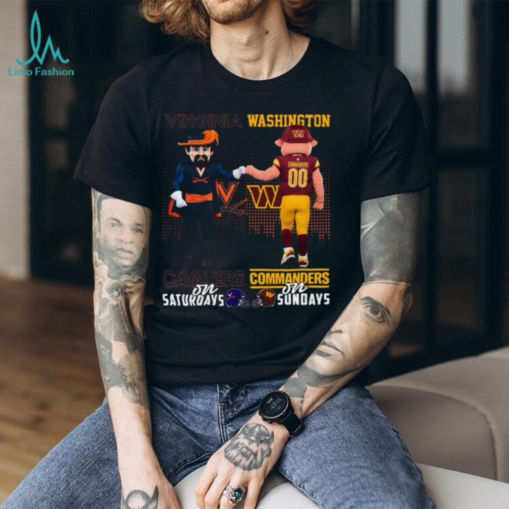 Virginia Cavaliers on Saturdays x Washington Commanders on Sundays Mascot Shirt Virginia Cavaliers on Saturdays x Washington Commanders on Sundays Mascot Shirt