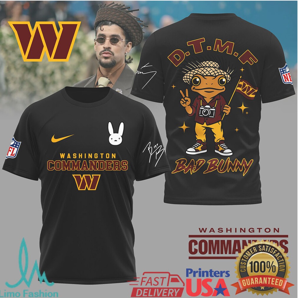 Washington Commanders Official NFL Bad Bunny 3D Shirt Washington Commanders Official NFL Bad Bunny 3D Shirt