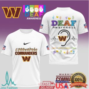 Washington Commanders Official NFL Deaf Awareness 3D Shirt Washington Commanders Official NFL Deaf Awareness 3D Shirt