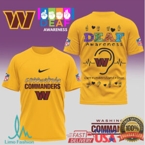 Washington Commanders Official NFL Deaf Awareness 3D Shirt