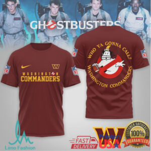 Washington Commanders Official NFL Ghostbusters 3D Shirt