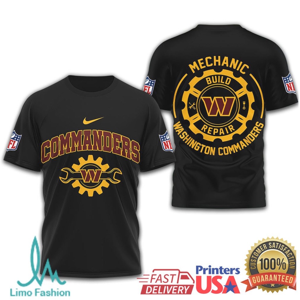 Washington Commanders Official NFL Mechanic 3D Shirt Washington Commanders Official NFL Mechanic 3D Shirt
