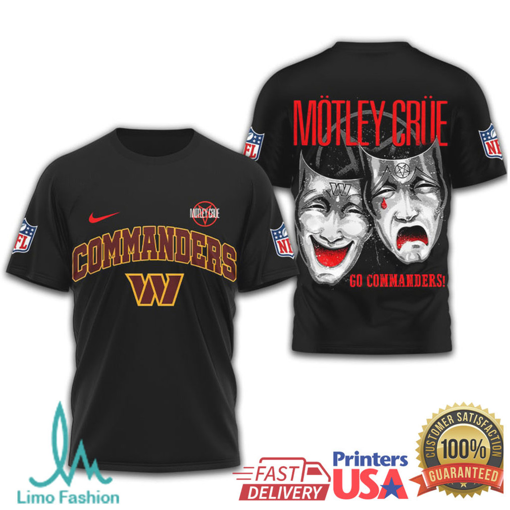 Washington Commanders Official NFL Motley Crue 3D Shirt Washington Commanders Official NFL Motley Crue 3D Shirt