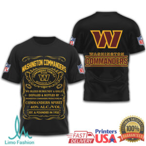 Washington Commanders Official NFL Whiskey 3D Shirt