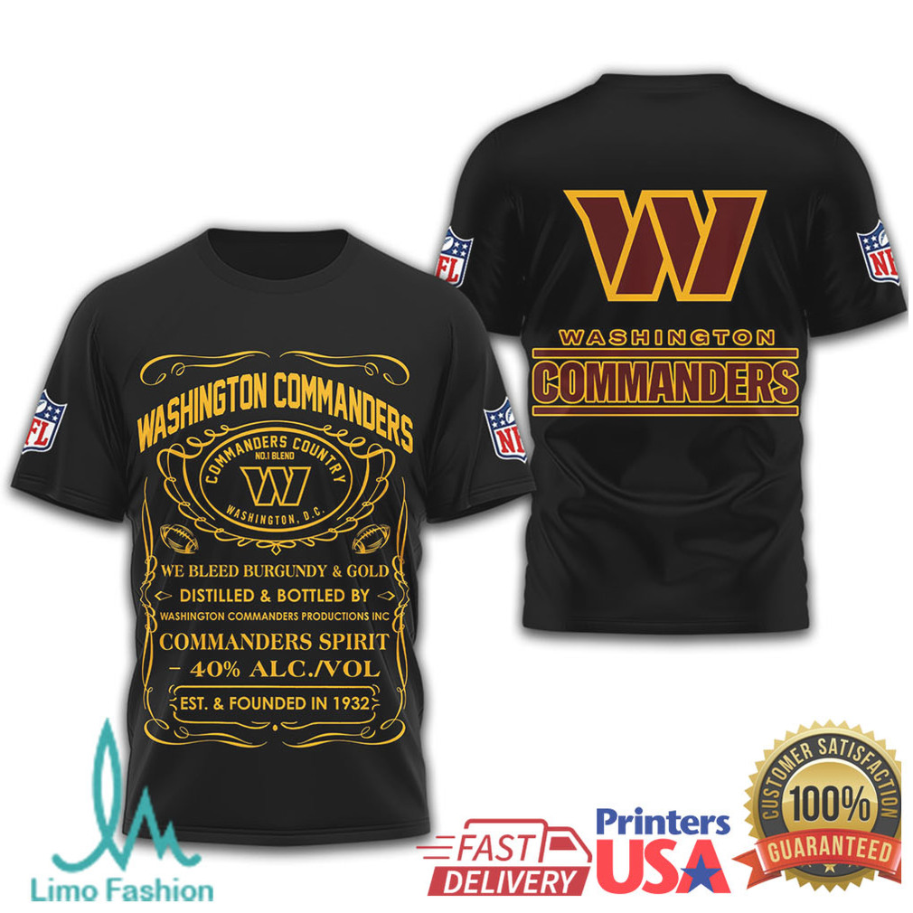 Washington Commanders Official NFL Whiskey 3D Shirt Washington Commanders Official NFL Whiskey 3D Shirt