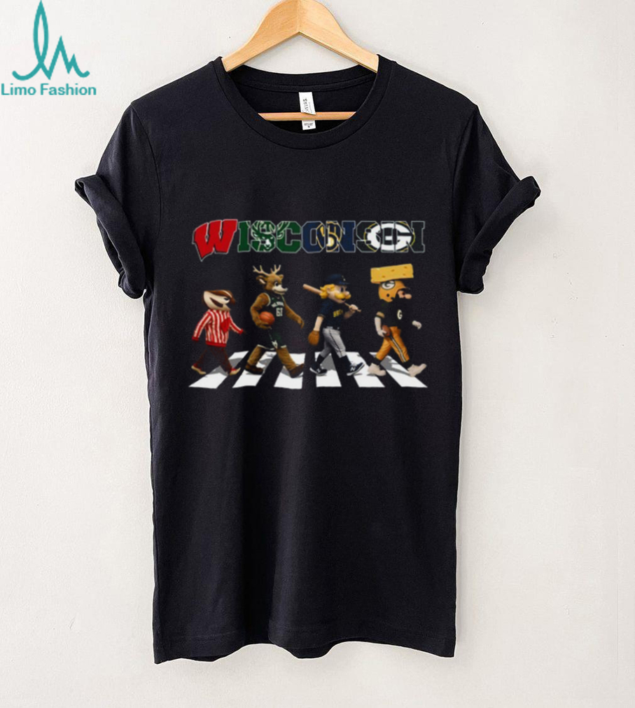 Wisconsin Abbey Road Mascots T Shirt Recovered Wisconsin Abbey Road Mascots T Shirt Recovered
