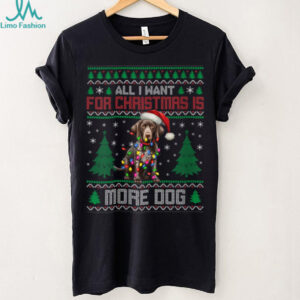 Womens All I Want for Christmas is More Dog V Neck T Shirt