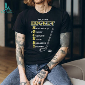 Yes I love hockey Acronym Hollander Rozanov Cuddling Kissing Embracing Yearning shirt