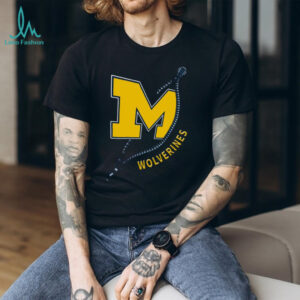 Michigan Wolverines M Block Logo Zipper Graphic T Shirt