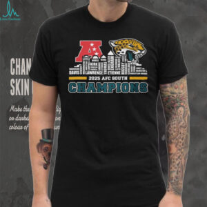 2025 AFC South Champions Jacksonville Jaguars Skyline Names Logo T Shirt