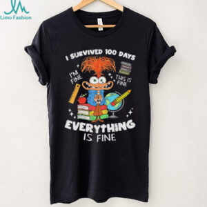 Anxiety Character I Survived 100 Days School T Shirt