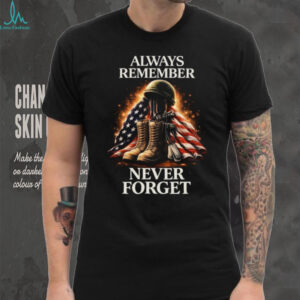 Always Remember Never Forget Fallen Soldier Boots & Flag Shirt