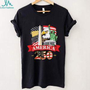 America 250th Anniversary Patriotic Eagle & Statue of Liberty 1776 T Shirt