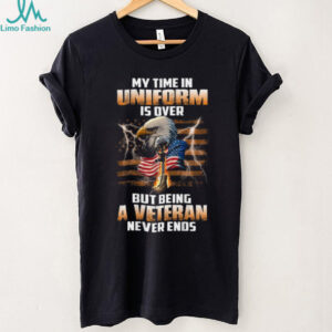 Being A Veteran Never Ends Patriotic Eagle US Flag T Shirt