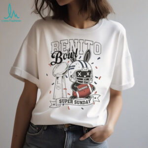 Benito Bowl Super Sunday Bunny Mascot Football Trophy Graphic T Shirt