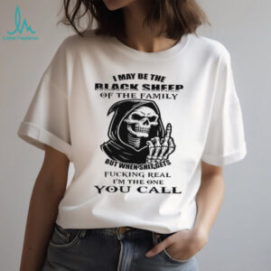 Black Sheep of the Family Grim Reaper Sarcastic Skull Graphic T Shirt