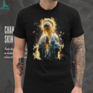 Blessed Virgin Mary Glow Spiritual Catholic Christian Graphic Tee