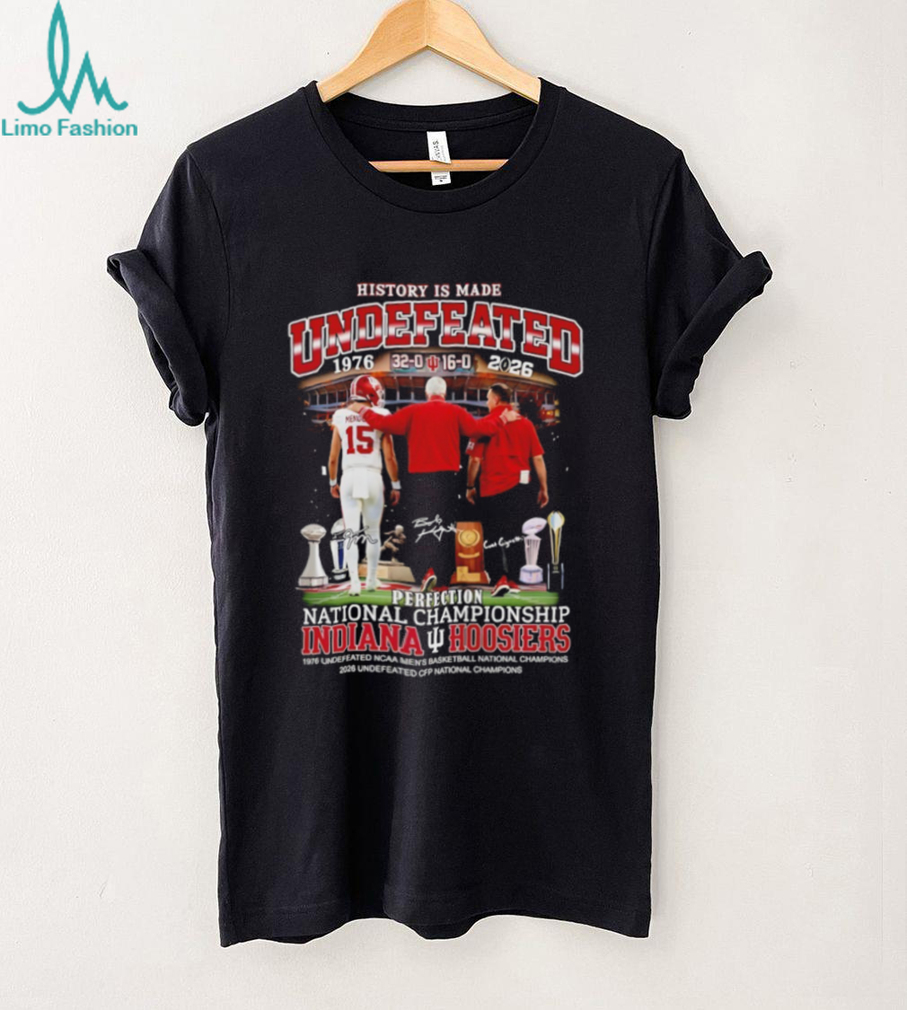 Bob Knight Curt Cignetti and Fernando Mendoza Indiana Hoosiers Football Perfection National Championship shirt Bob Knight Curt Cignetti and Fernando Mendoza Indiana Hoosiers Football Perfection National Championship shirt