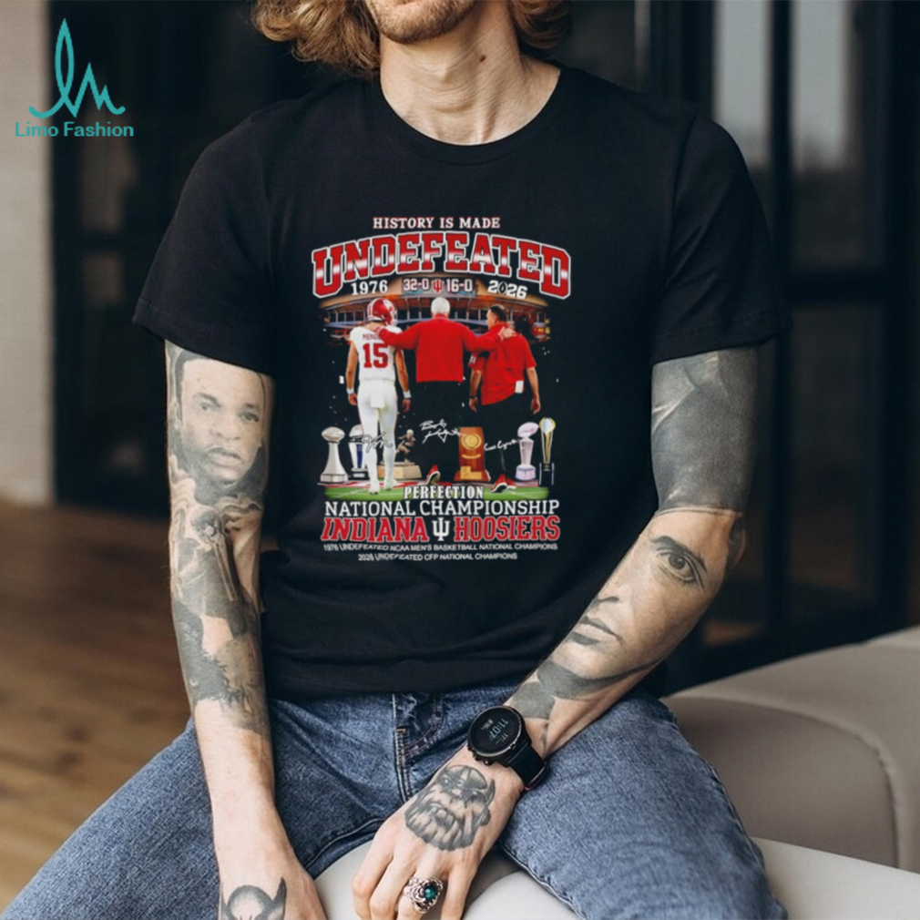 Bob Knight Curt Cignetti and Fernando Mendoza Indiana Hoosiers Football Perfection National Championship shirt Bob Knight Curt Cignetti and Fernando Mendoza Indiana Hoosiers Football Perfection National Championship shirt