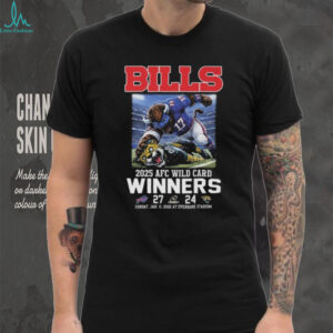 Buffalo Bills Beat Jacksonville Jaguars Winners Score 27 24 2025 AFC Wild Card Mascot Unisex T shirt Buffalo Bills Beat Jacksonville Jaguars Winners Score 27 24 2025 AFC Wild Card Mascot Unisex T shirt