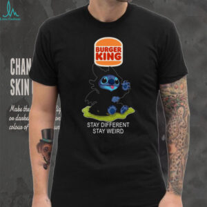 Burger King Stitch Toothless Stay Different Stay Weird Black Shirt