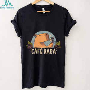 Cafe Bara Capybara Drinking Coffee Funny Animal T Shirt