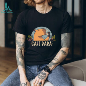 Cafe Bara Capybara Drinking Coffee Funny Animal T Shirt