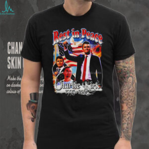 Charlie Kirk rest in peace RIP memorial USA flag shirt