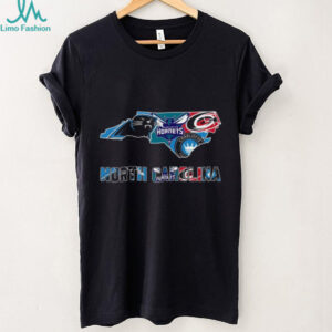 Charlotte Hornets and Carolina Hurricanes NC Map Shirt