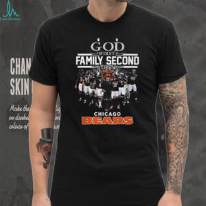 Chicago Bears Football Fan God First Family Second Tee