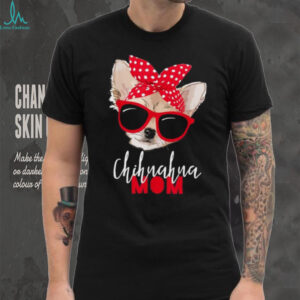 Chihuahua Mom Red Glasses Bandana Shirt