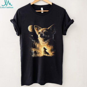 Chihuahua Wolf Moon Vintage Style Aesthetic Dog Lovers T Shirt