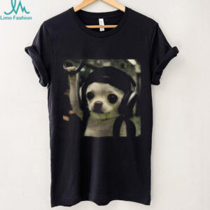 Commuter Chihuahua With Headphones Meme Shirt Funny Dog On Subway