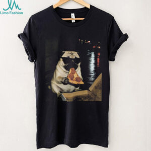 Cool Pug Eating Pizza With Sunglasses Meme Shirt Funny Party Dog Tee